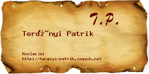 Terényi Patrik névjegykártya